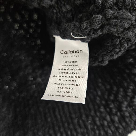 Callahan Hoodie Sweater Black Boucle Knit Square Neck Pullover Crop NWT Size S - Picture 4 of 6